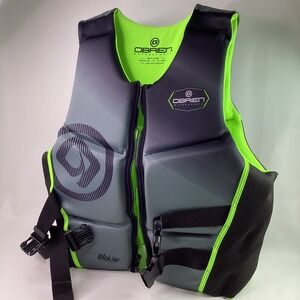 OBrien Watersports BioLite Life Vest Jacket Preserver Mens Large Gray Neon Green